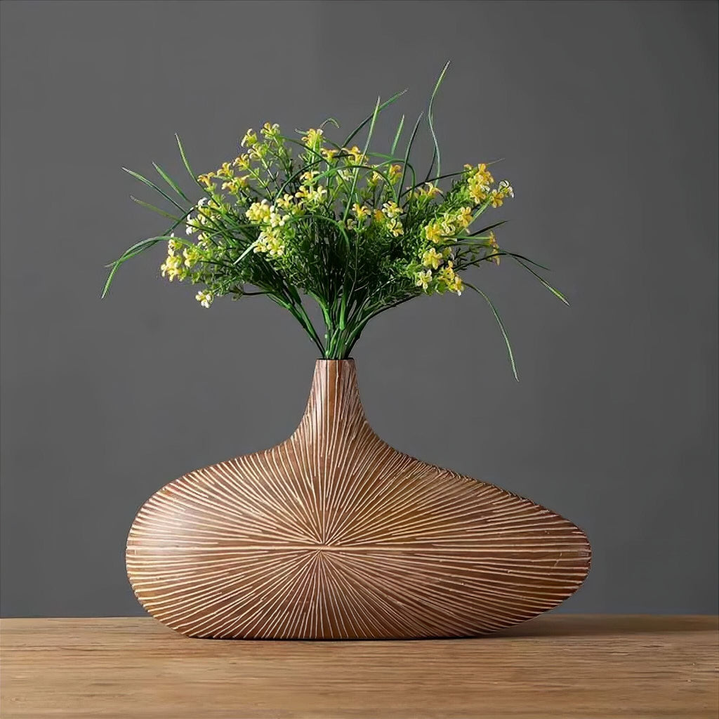 Oval hartsvas - ribbad dekorativ design med träutseende