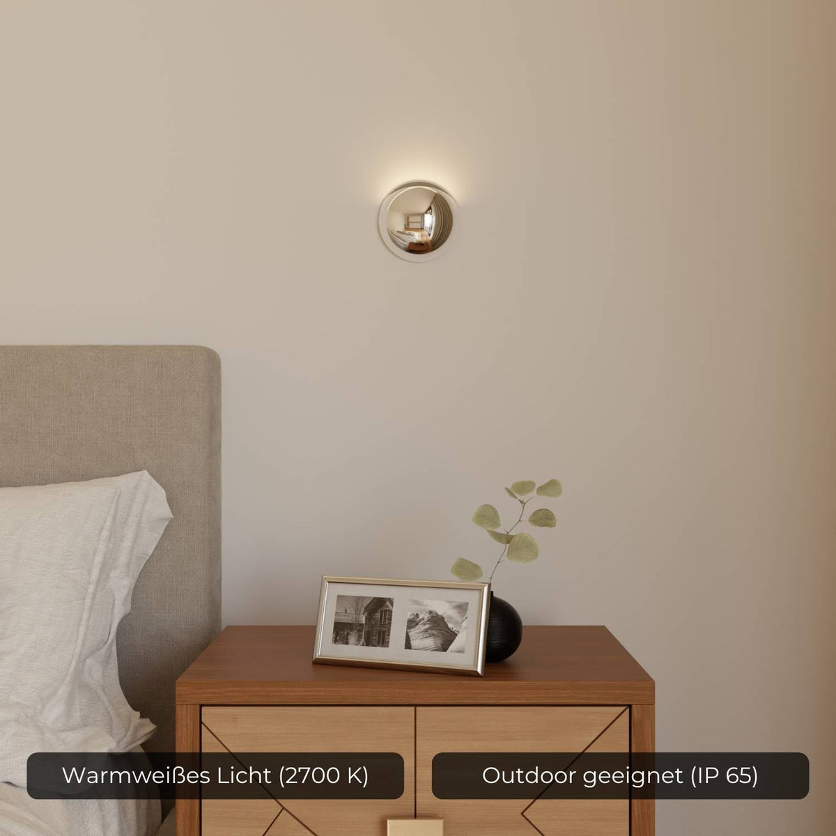 Moderni seinävalaisin — epäsuora valo, IP65-luokitus