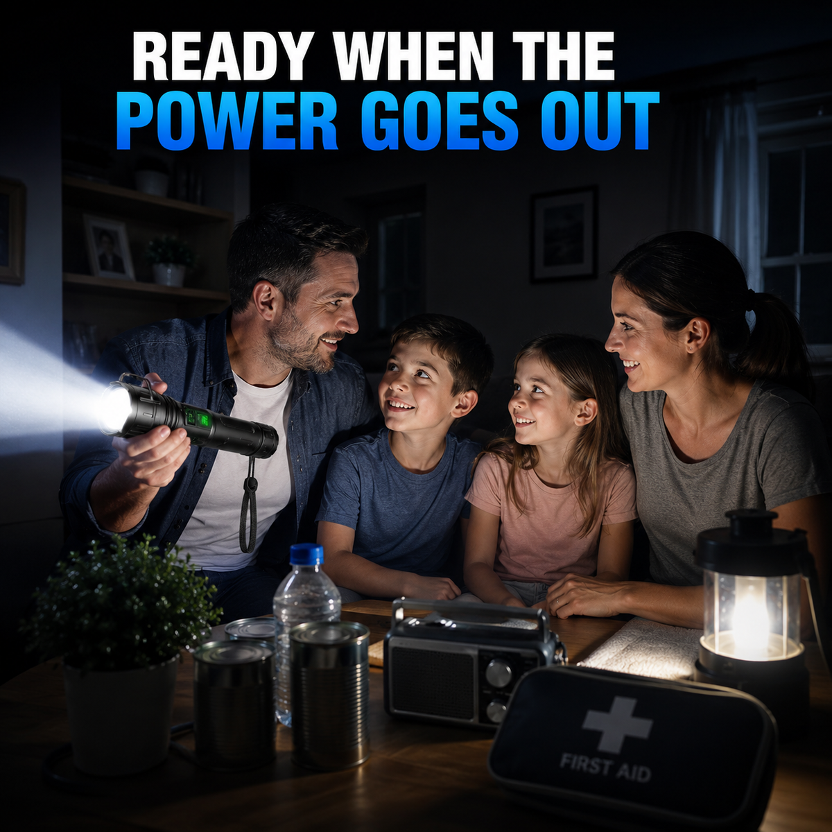 Tactische zaklamp — 100000 lumen, 5000mAh, waterdicht