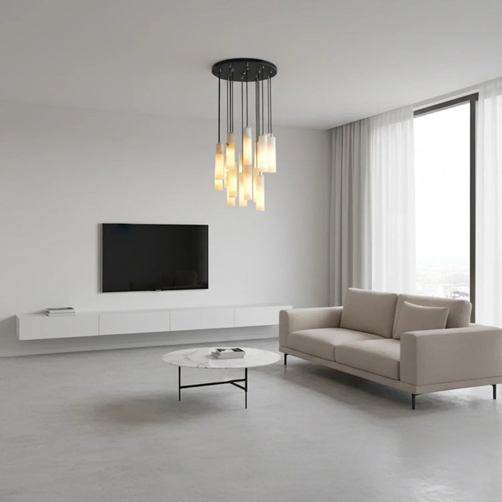 Luxury Alabaster Cylinder Cluster Chandelier | wildoxy