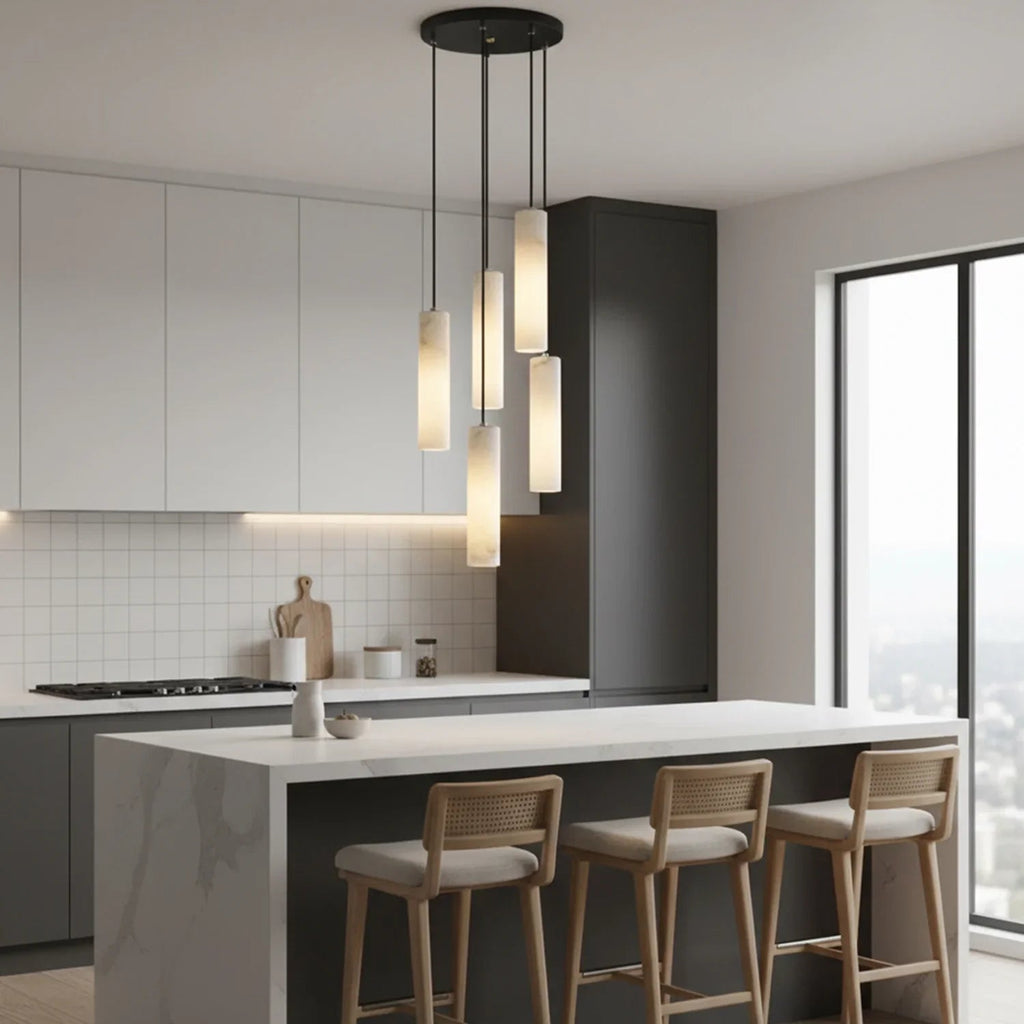 Luxury Alabaster Cylinder Cluster Chandelier | wildoxy