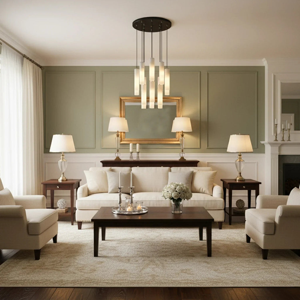 Luxury Alabaster Cylinder Cluster Chandelier | wildoxy