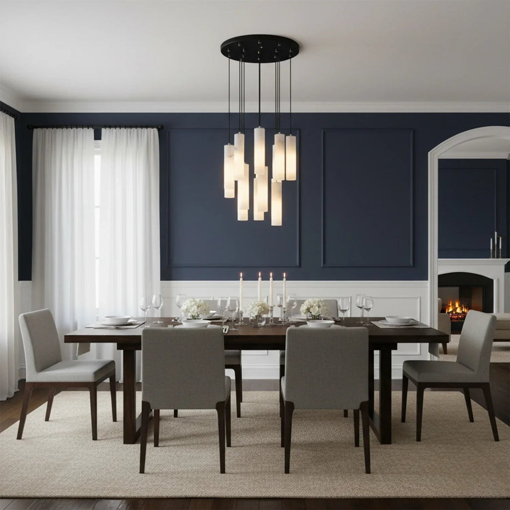 Luxury Alabaster Cylinder Cluster Chandelier | wildoxy