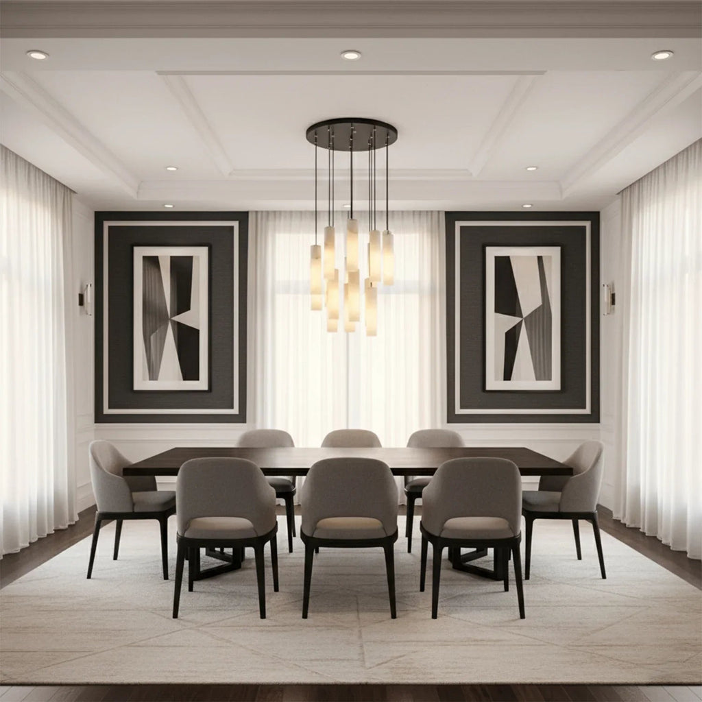 Luxury Alabaster Cylinder Cluster Chandelier | wildoxy