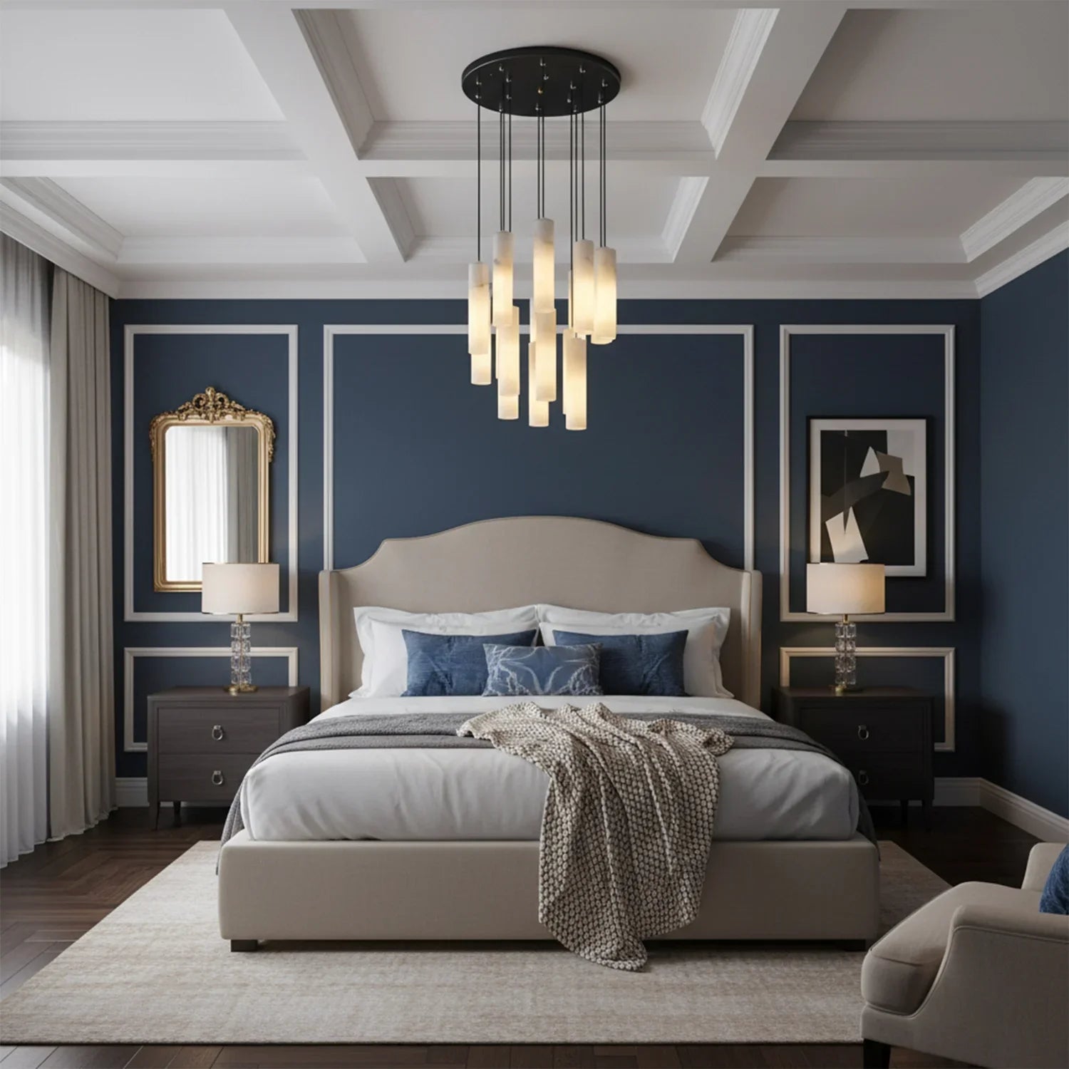 Luxury Alabaster Cylinder Cluster Chandelier | wildoxy