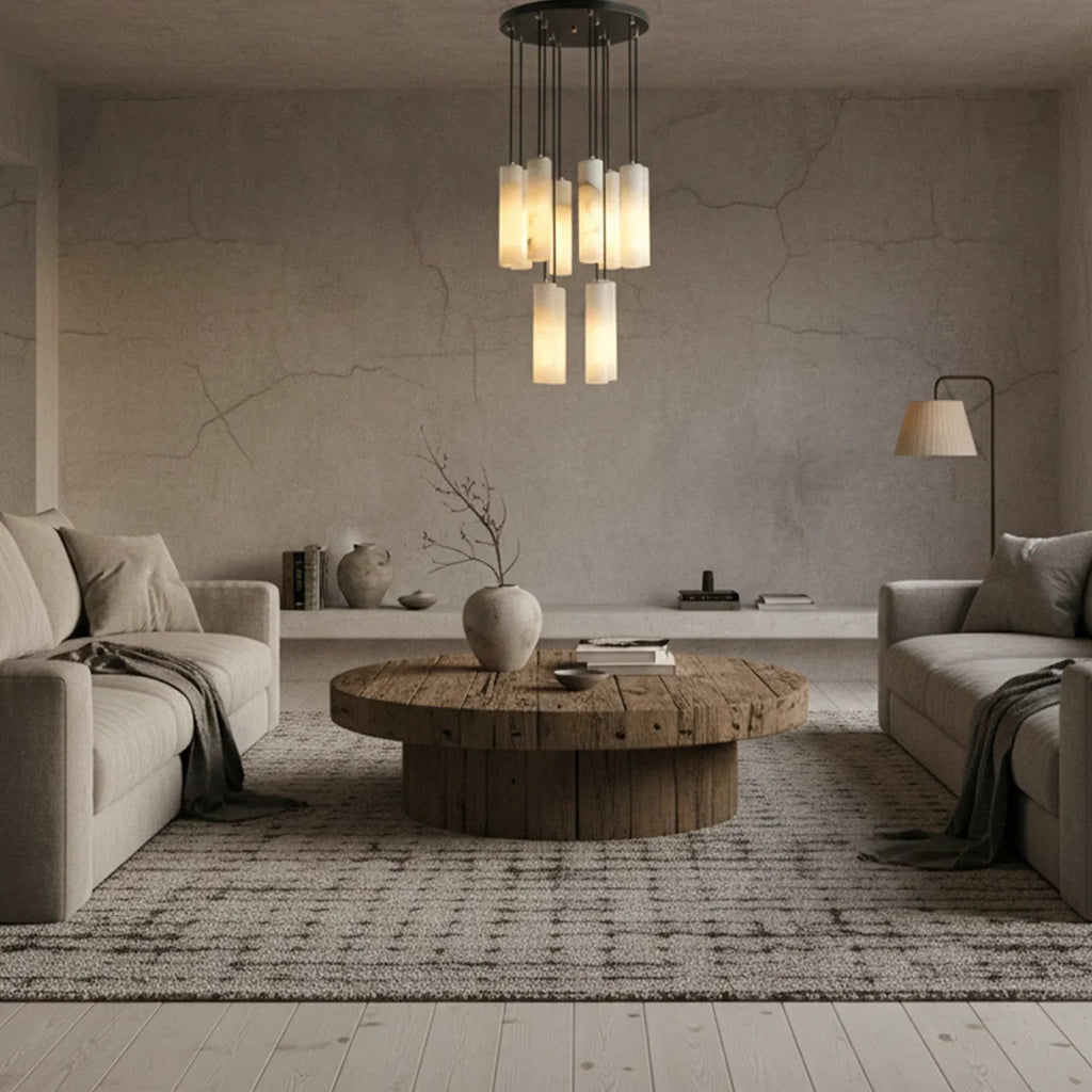 Luxury Alabaster Cylinder Cluster Chandelier | wildoxy