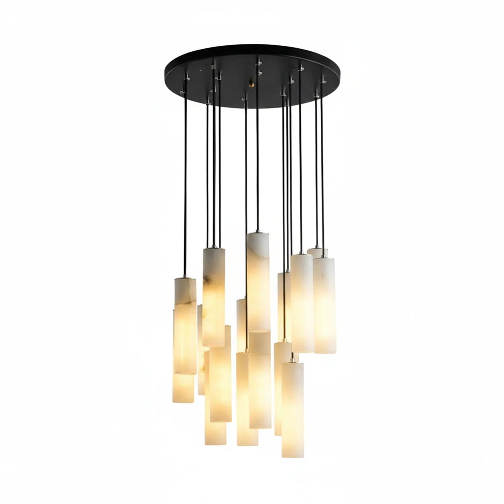 Luxury Alabaster Cylinder Cluster Chandelier | wildoxy