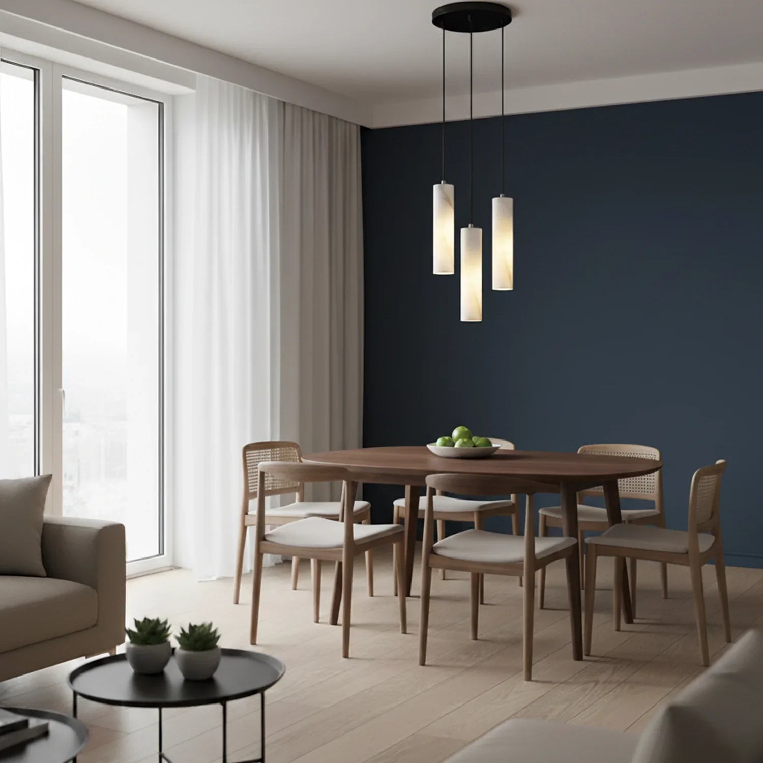 Luxury Alabaster Cylinder Cluster Chandelier | wildoxy
