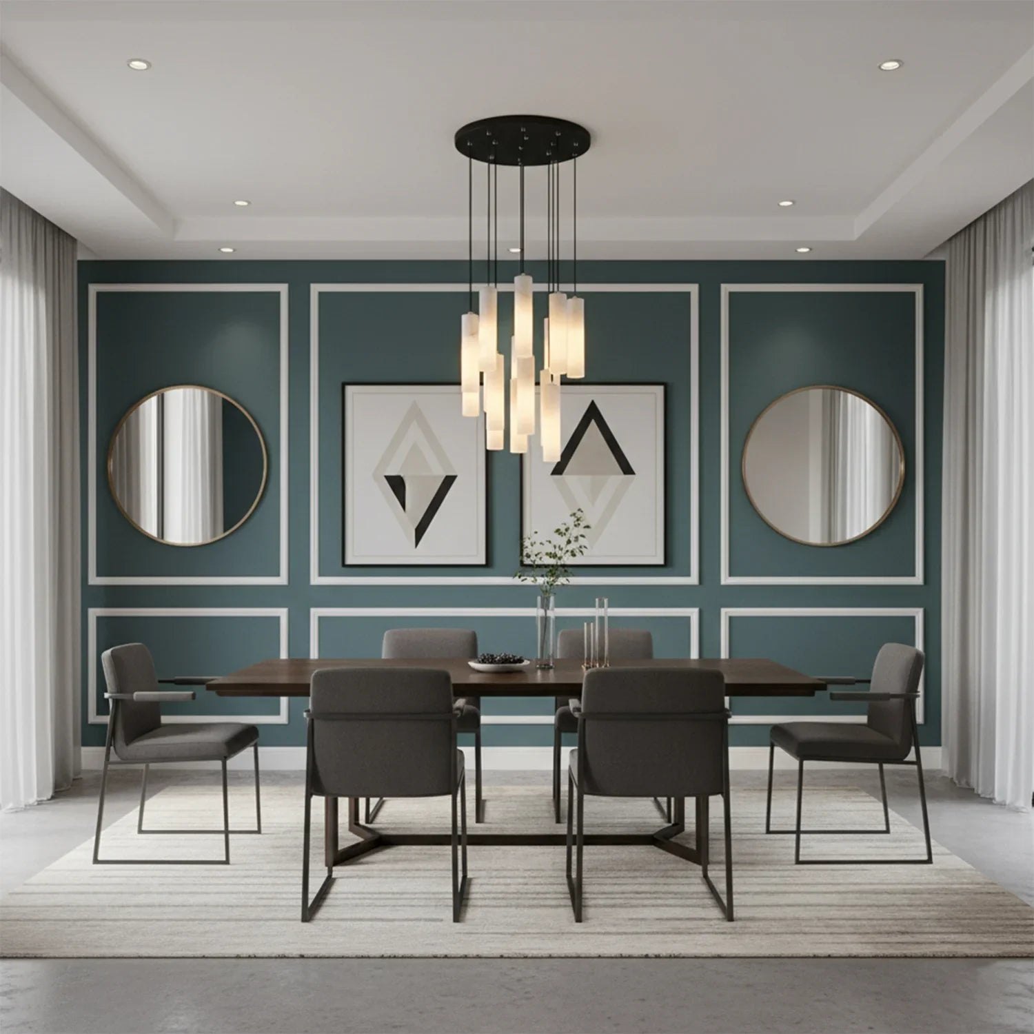 Luxury Alabaster Cylinder Cluster Chandelier | wildoxy