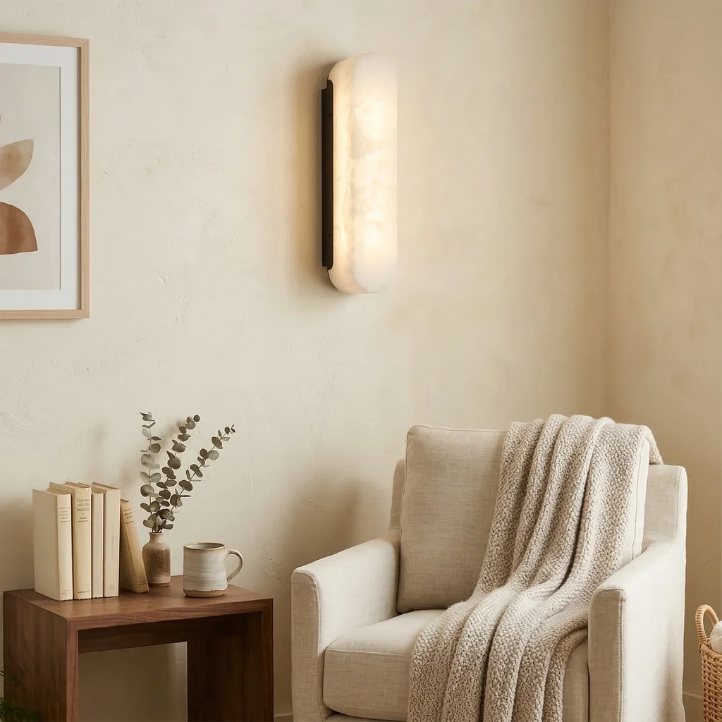 Luxury Alabaster Vertical Wall Lamp | wildoxy