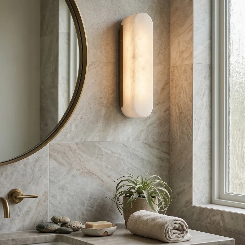 Luxury Alabaster Vertical Wall Lamp | wildoxy
