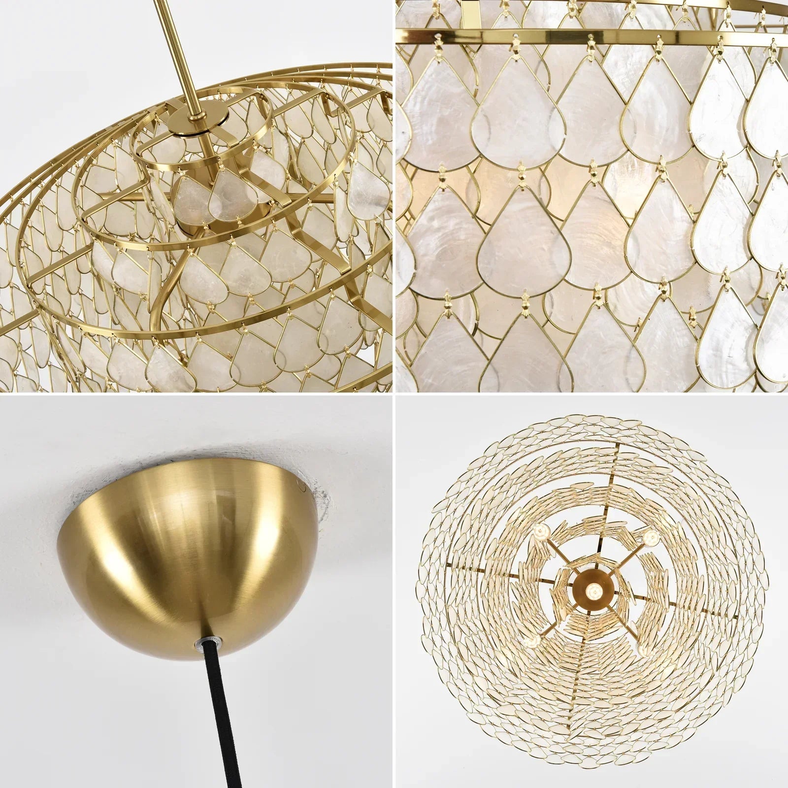 Luxury Capiz Shell Tiered Chandelier | wildoxy