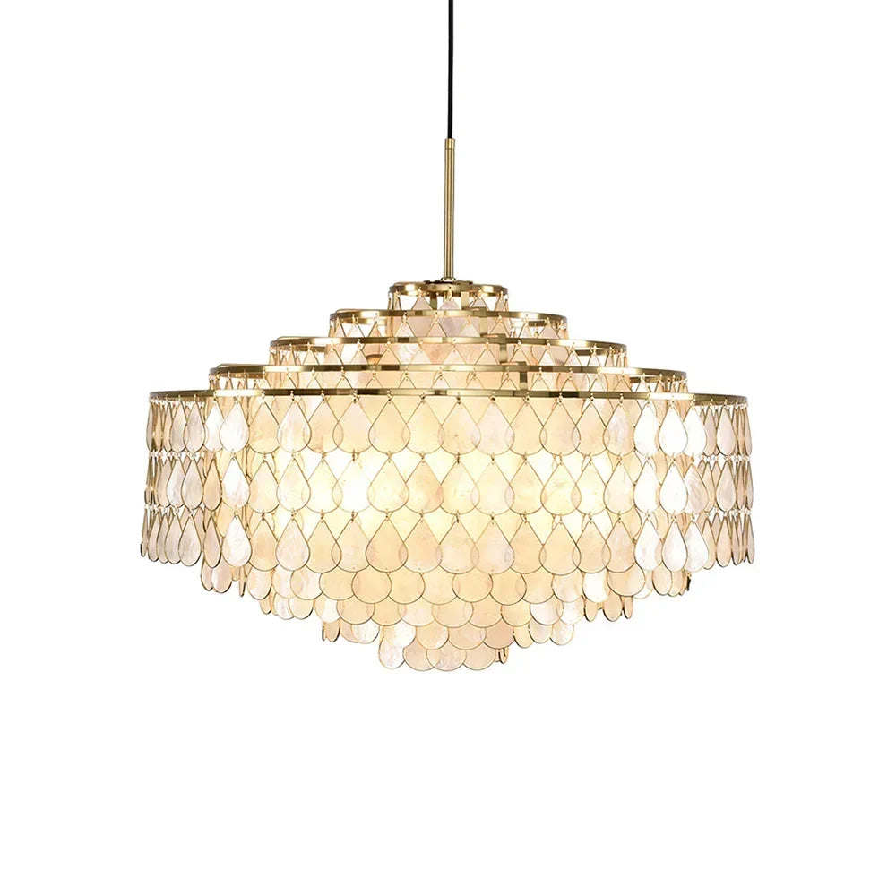 Luxury Capiz Shell Tiered Chandelier | wildoxy