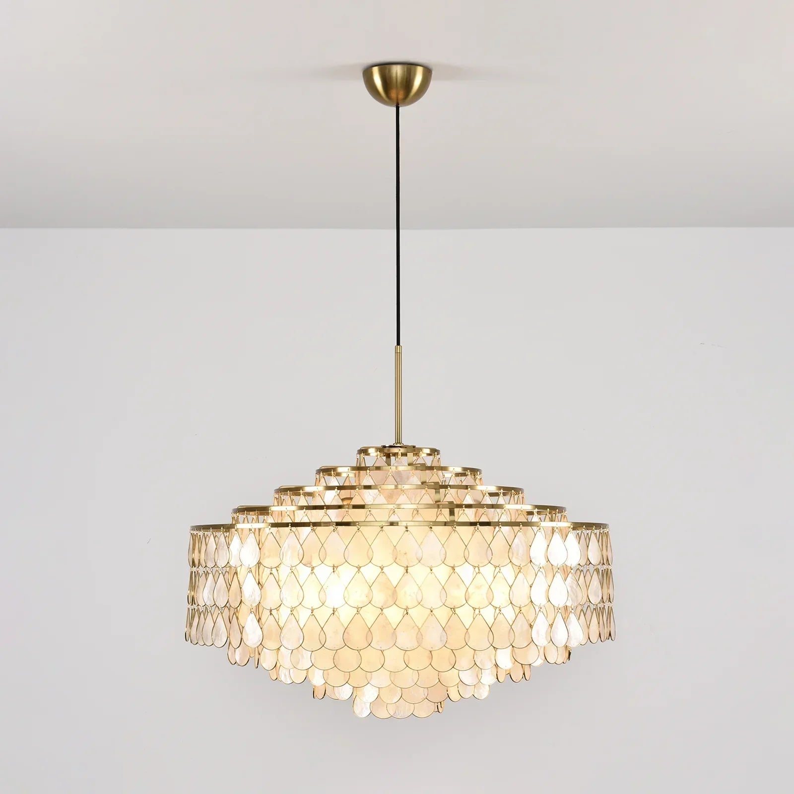 Teardrops Tiered Shell Chandelier | wildoxy