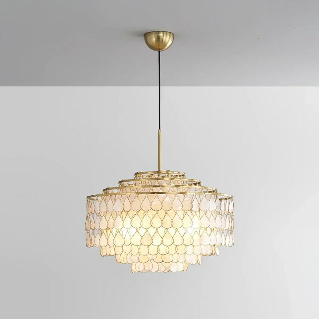 Luxury Capiz Shell Tiered Chandelier | wildoxy