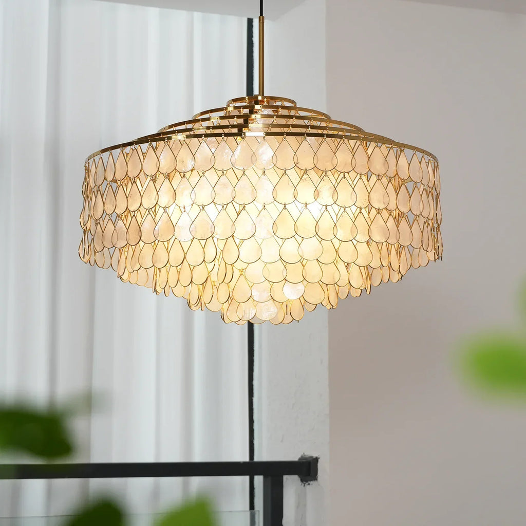 Teardrops Tiered Shell Chandelier | wildoxy