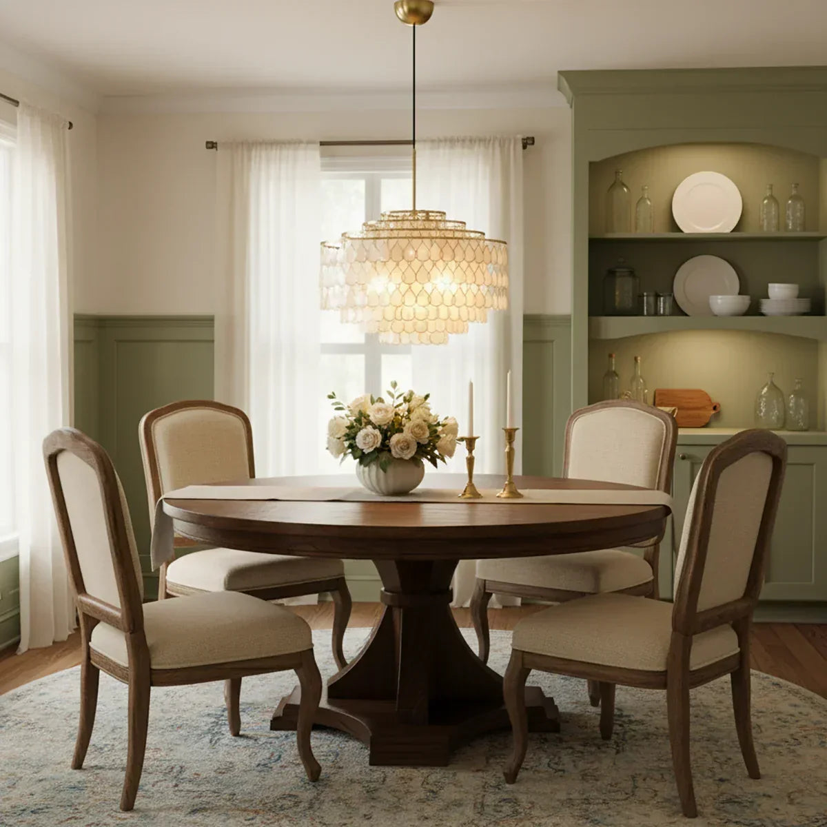 Luxury Capiz Shell Tiered Chandelier | wildoxy