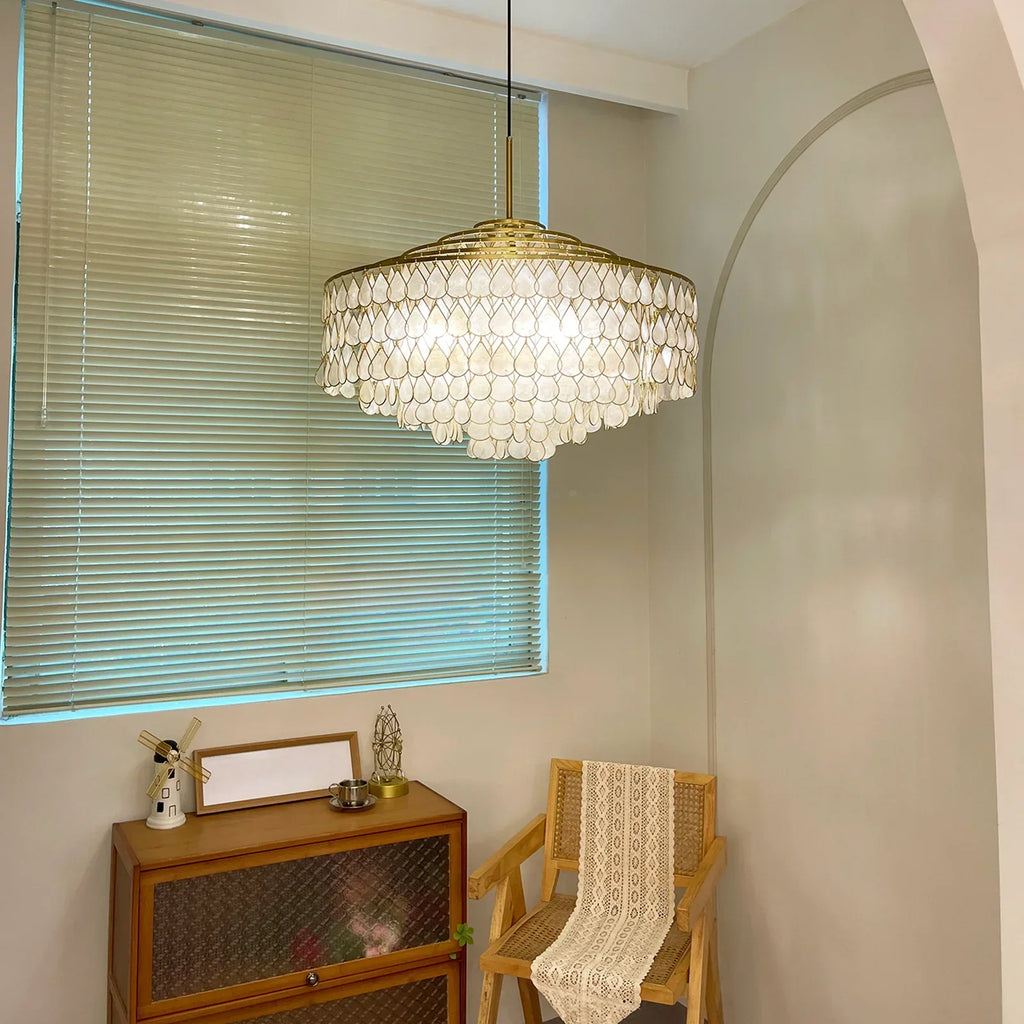 Teardrops Tiered Shell Chandelier | wildoxy