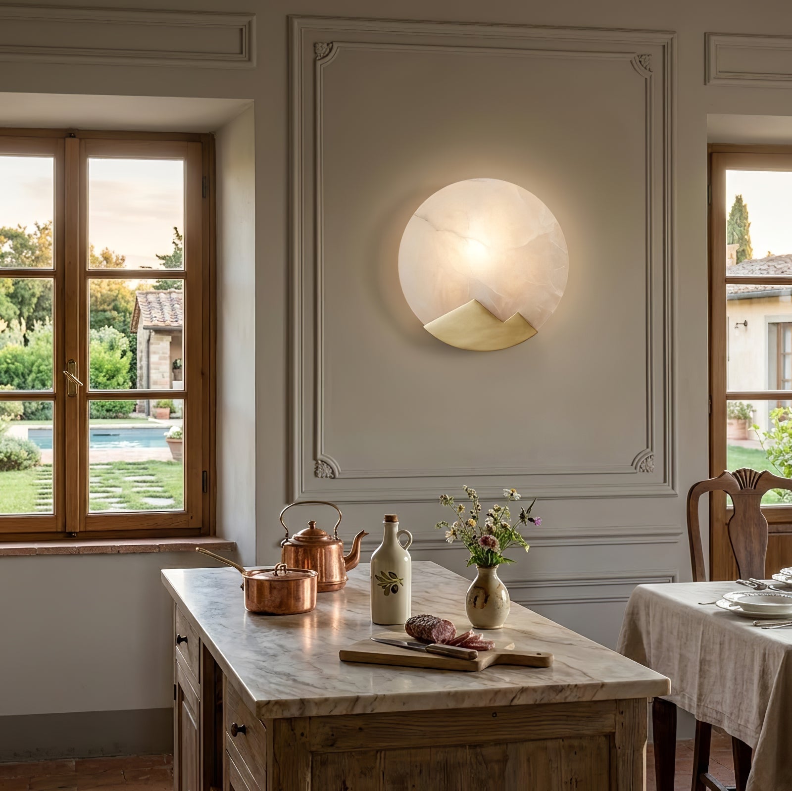 Luxury Copper Moon Alabaster Sconce | wildoxy