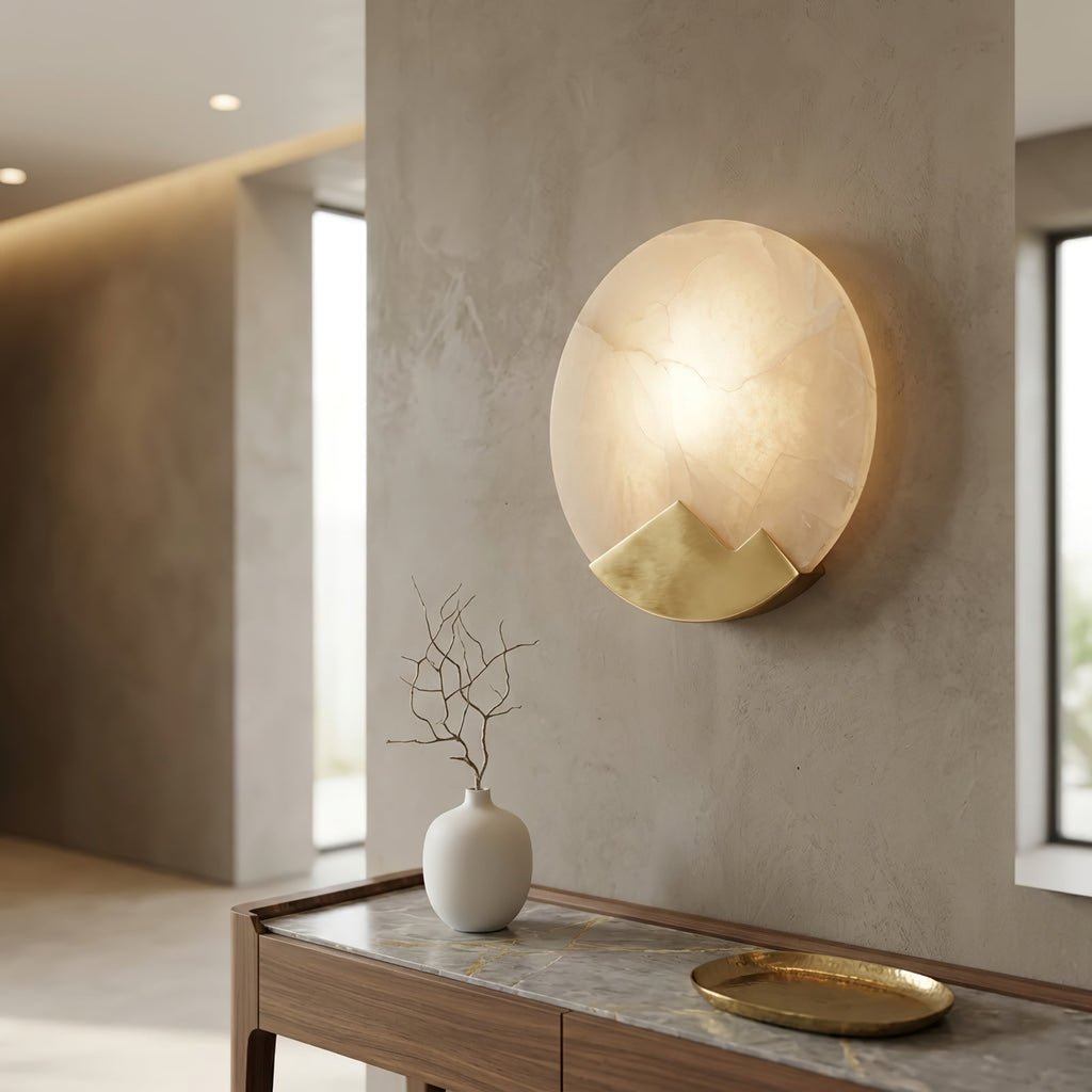 Luxury Copper Moon Alabaster Sconce | wildoxy