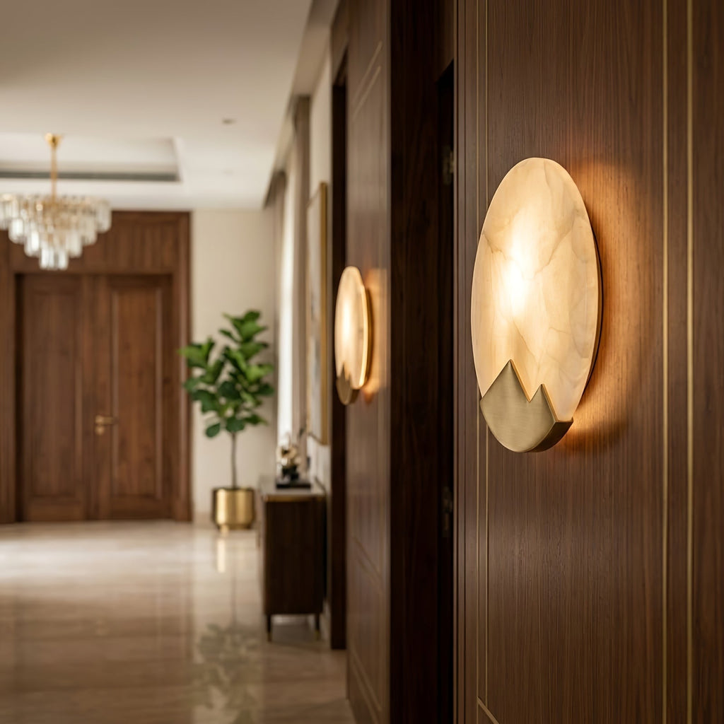 Luxury Copper Moon Alabaster Sconce | wildoxy