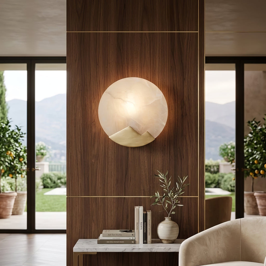 Luxury Copper Moon Alabaster Sconce | wildoxy