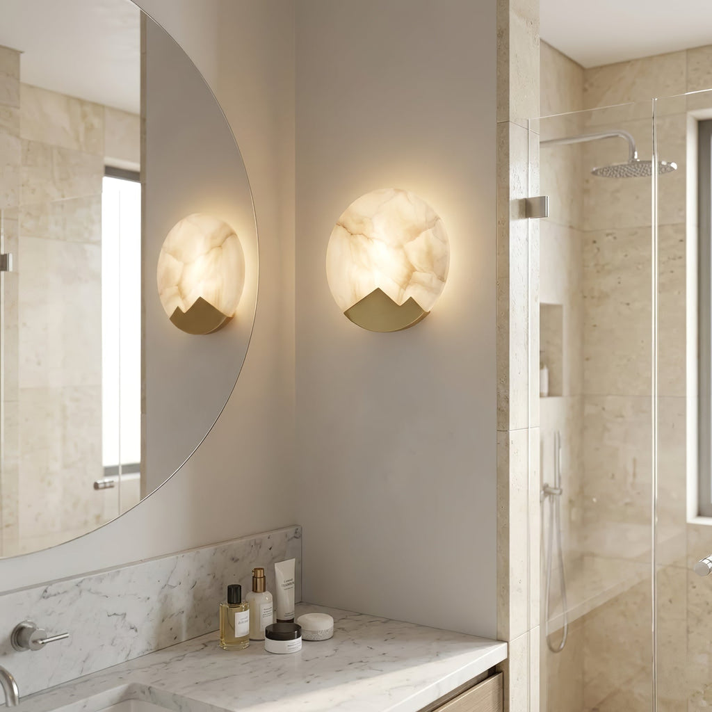Luxury Copper Moon Alabaster Sconce | wildoxy
