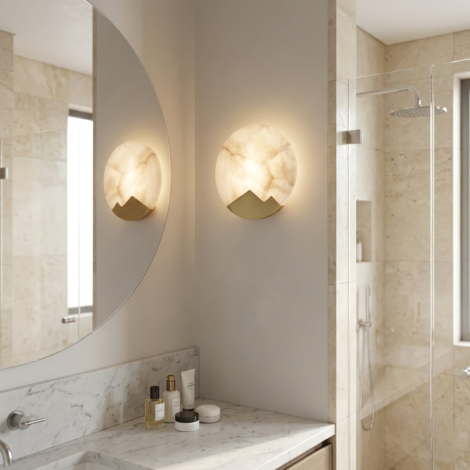Luxury Copper Moon Alabaster Sconce | wildoxy