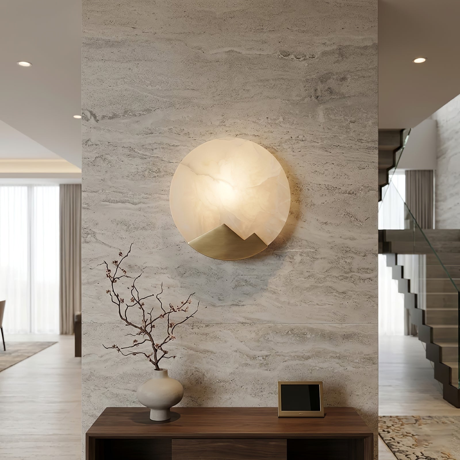 Luxury Copper Moon Alabaster Sconce | wildoxy