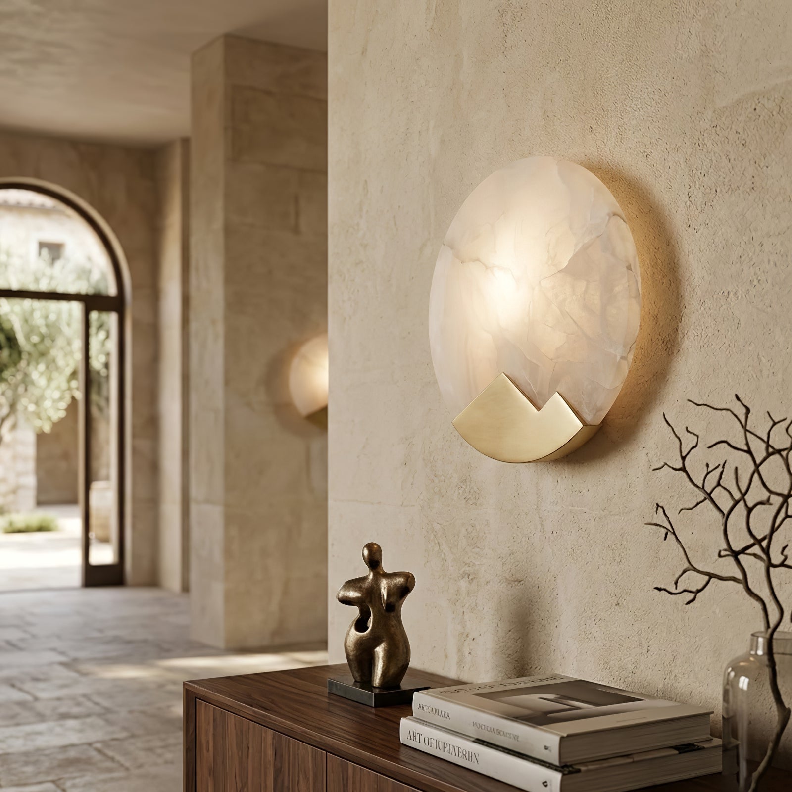 Luxury Copper Moon Alabaster Sconce | wildoxy