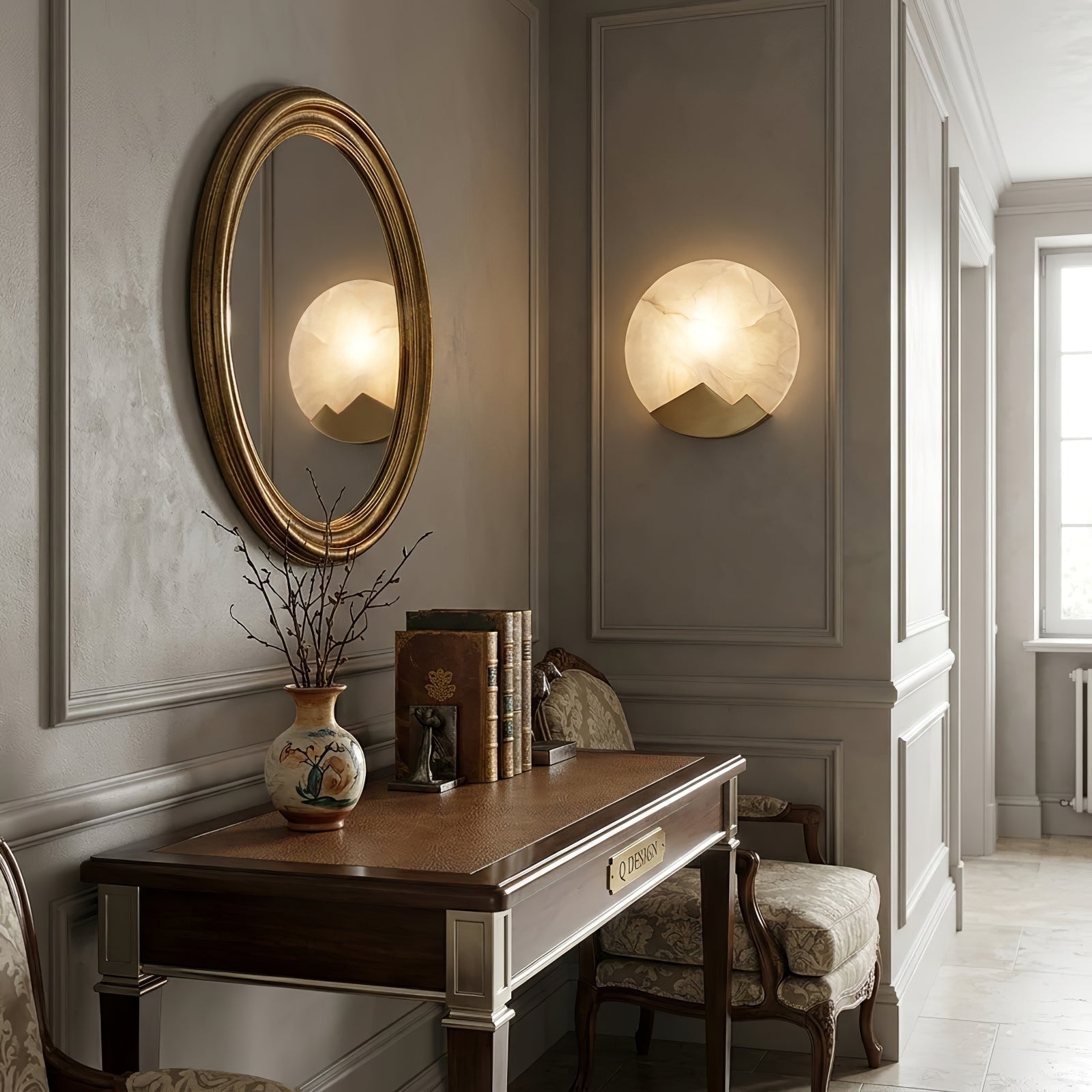 Luxury Copper Moon Alabaster Sconce | wildoxy