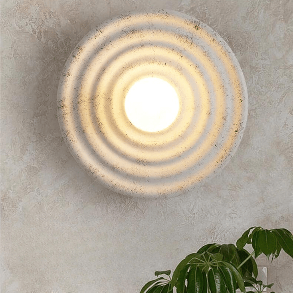 Aurelle LED Wall Lamp — Perforated Resin and Iron Construction, Upward and Downward Lighting