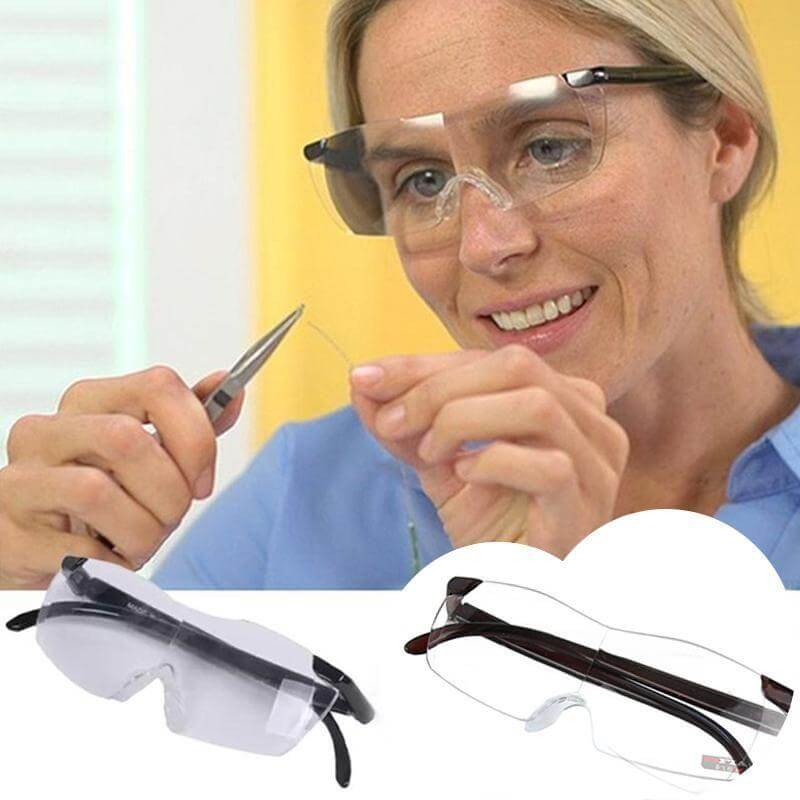 Lesebrille mit 250% Vergrößerung — Freihandlupe