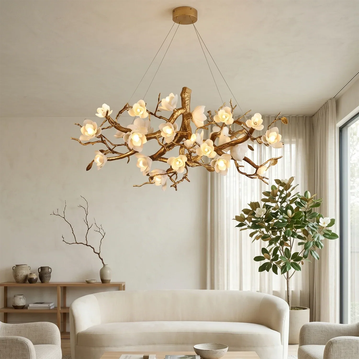 Magnolia Luxury Floral Branch Chandelier | wildoxy
