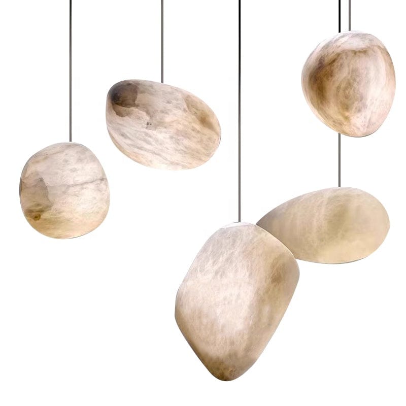 Nova Caelum Spanish Marble Paired Brass Pendant Light