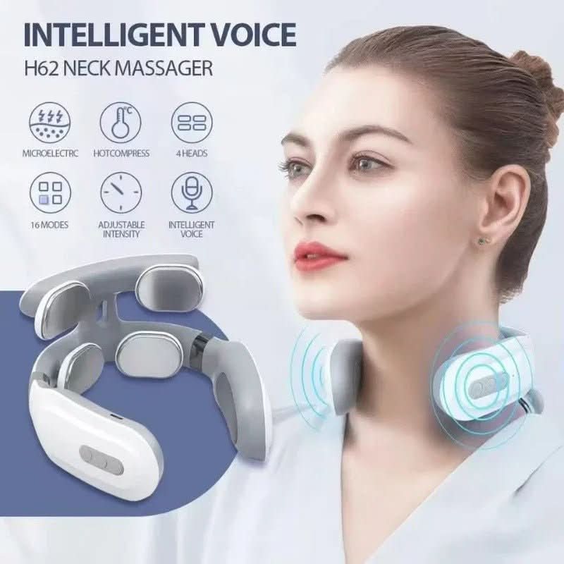 Portable 4-in-1 Neck Massager Combining Focused Heat And Vibration