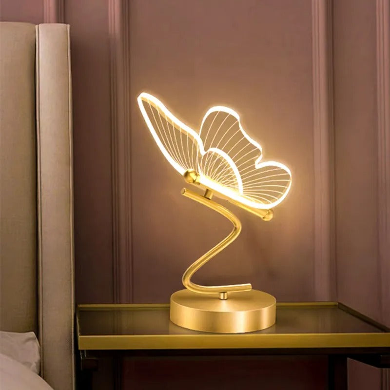 LumenBelle Contemporary Butterfly LED Table Lamp — Soft Mood Lighting