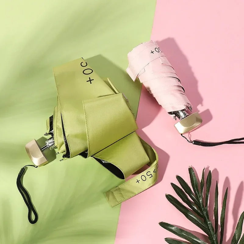Hopfällbart mini-paraply — kompakt, UV-skyddat, vindtätt