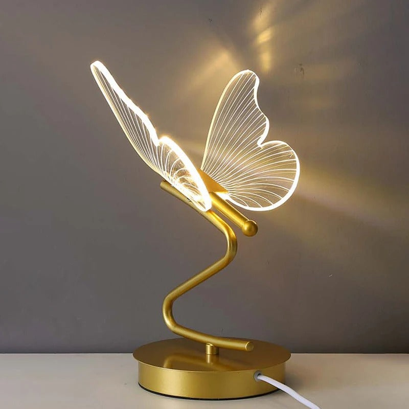 LumenBelle Contemporary Butterfly LED Table Lamp — Soft Mood Lighting