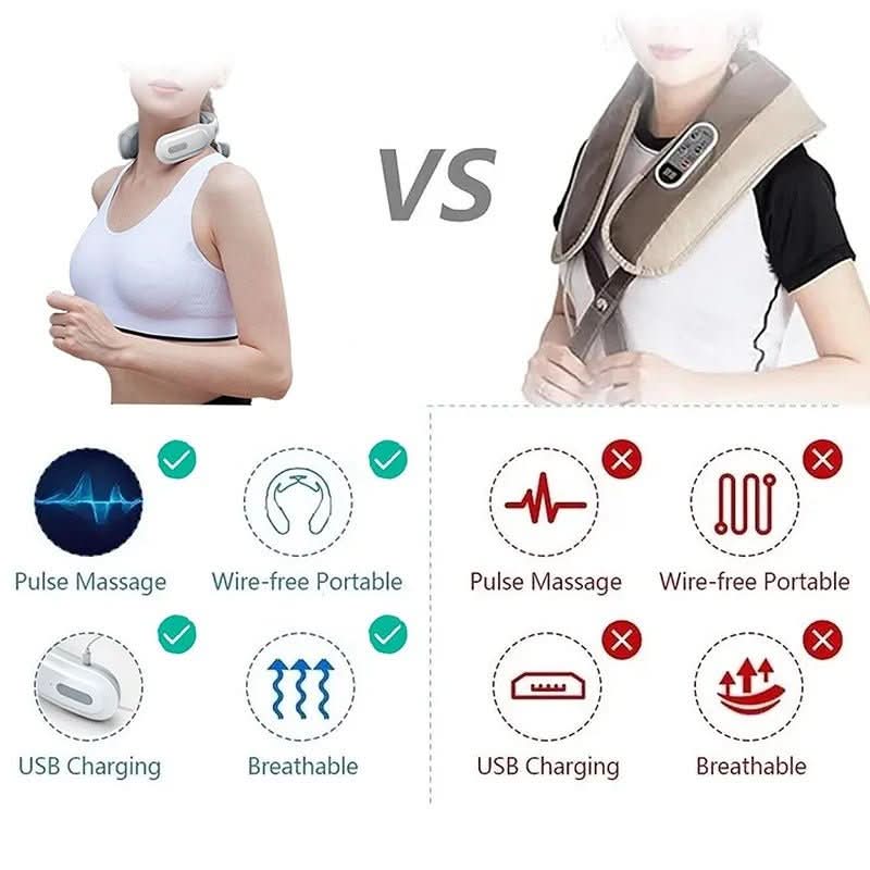 Portable 4-in-1 Neck Massager Combining Focused Heat And Vibration