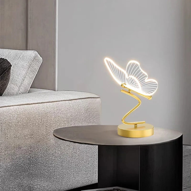 LumenBelle Contemporary Butterfly LED Table Lamp — Soft Mood Lighting