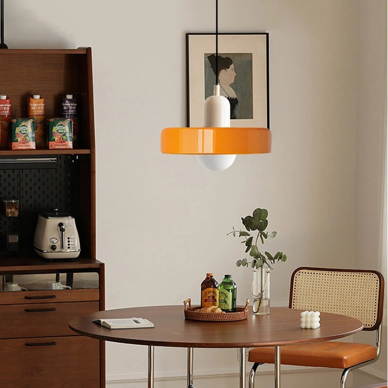 Lámpara colgante de vidrio – Pantalla Bauhaus de doble color