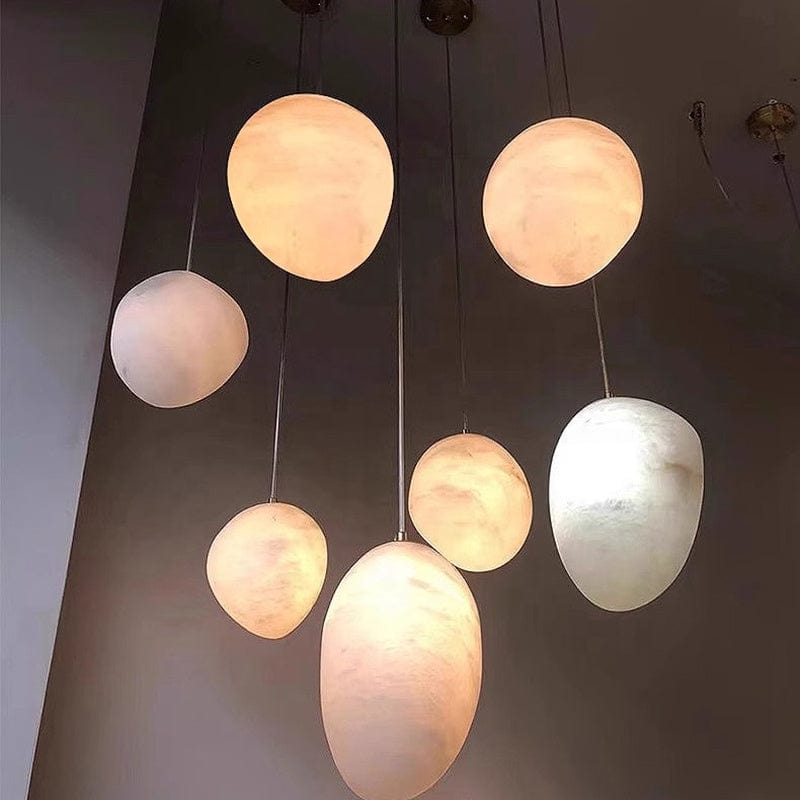 Nova Caelum Spanish Marble Paired Brass Pendant Light