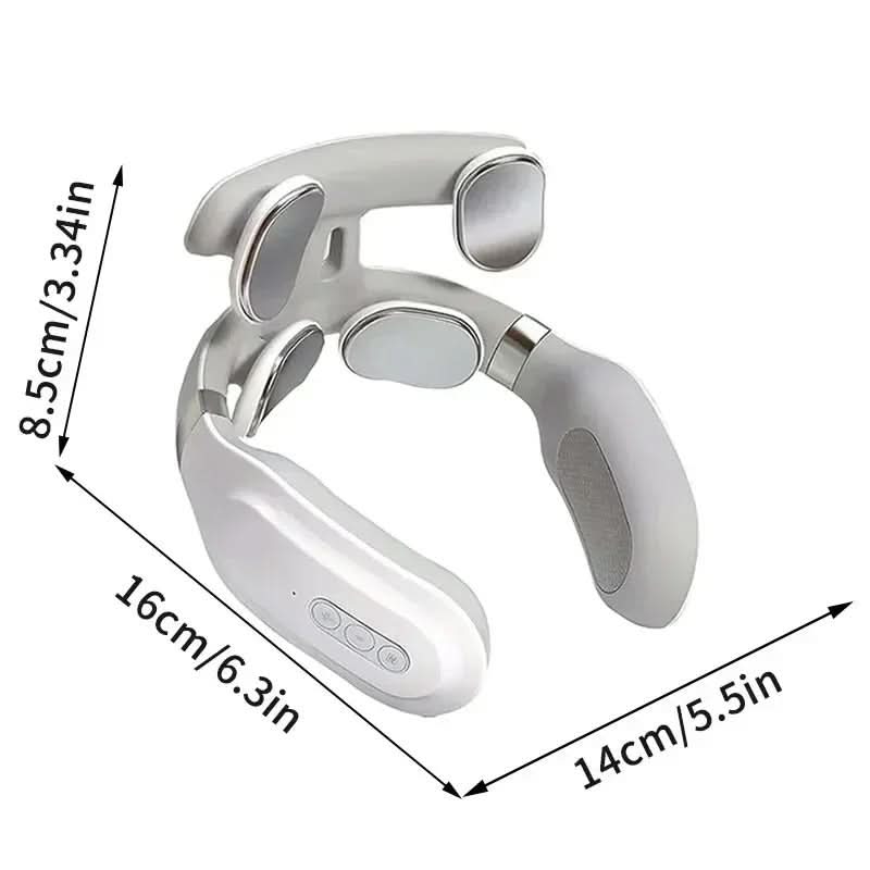 Portable 4-in-1 Neck Massager Combining Focused Heat And Vibration