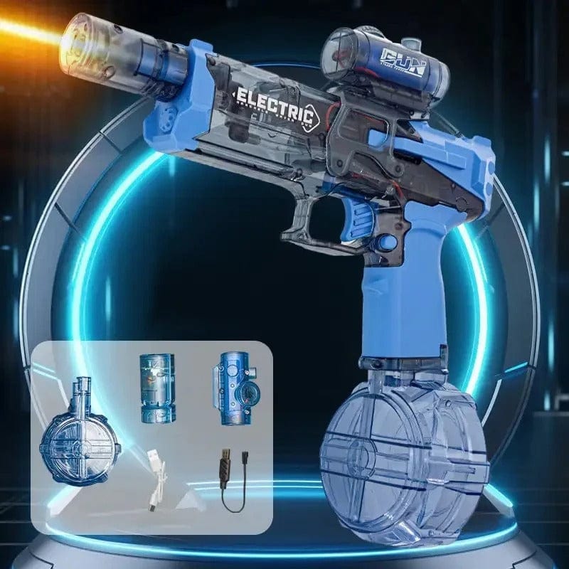 Elektrisch waterpistool, blauw en zwart, ledverlichting, 500ml