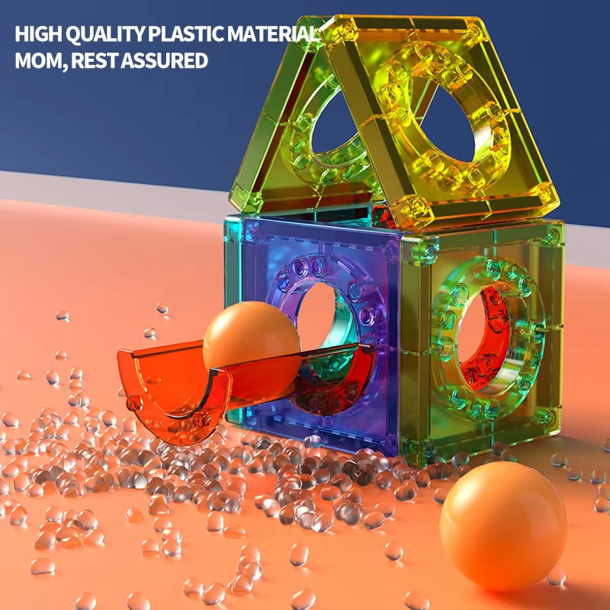 NovaBlocks 69-Piece Magnetic Building Blocks — Creative Play Set Ages 2 and Up