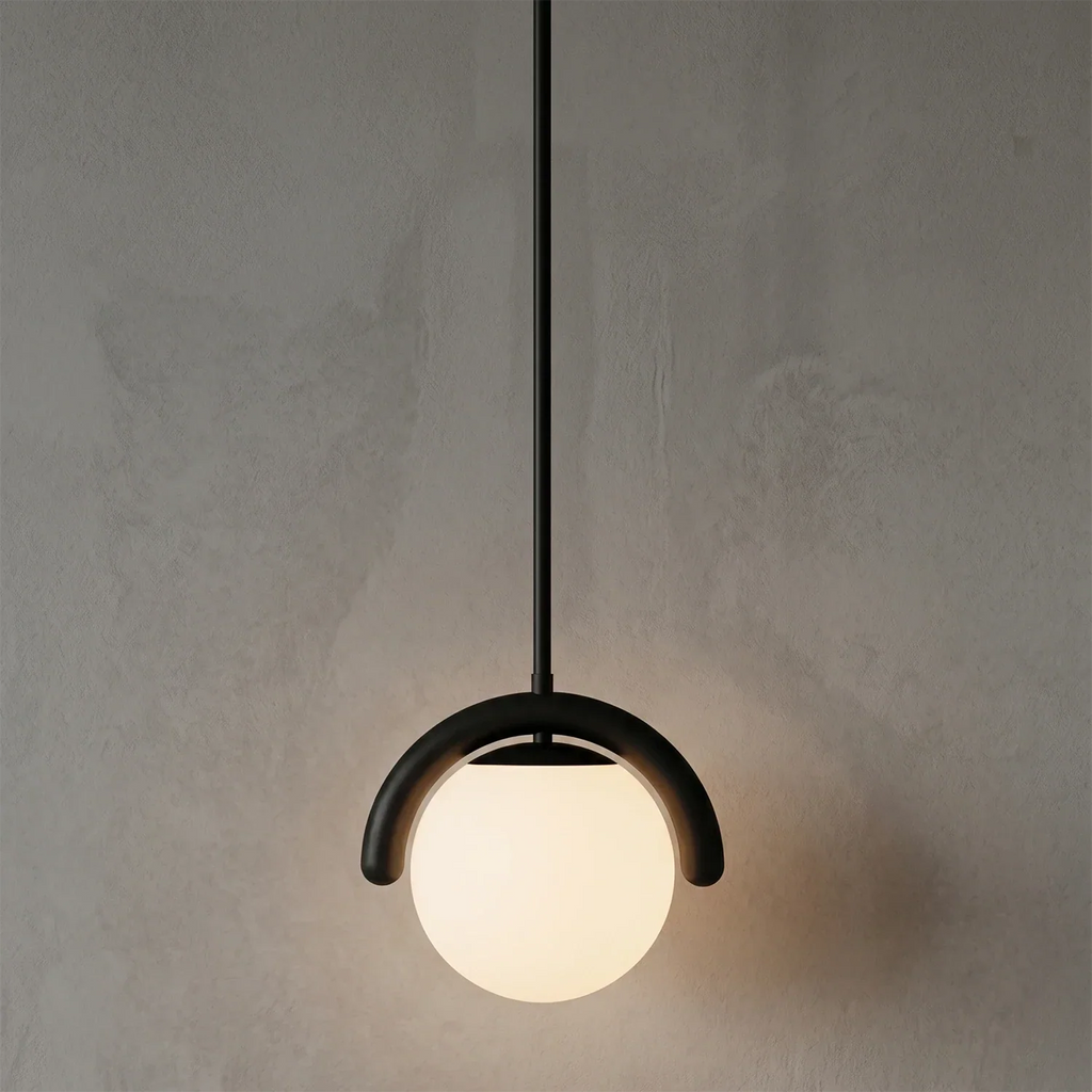 Curved Linear Opal Globe Pendant | wildoxy