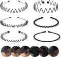 Diademas metálicas para hombre - onduladas y en zigzag, juego de 6 piezas