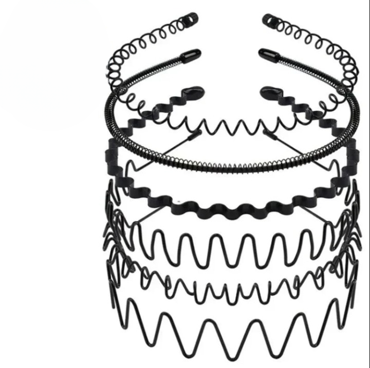 Diademas metálicas para hombre - onduladas y en zigzag, juego de 6 piezas