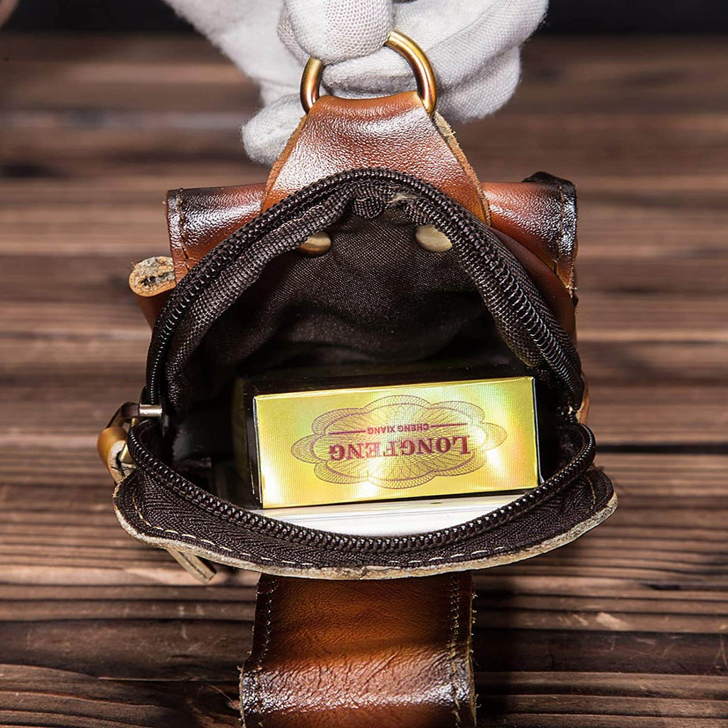 Leather Hip Bag — Phone Pocket, Adjustable Strap
